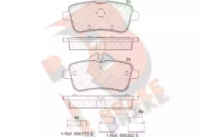 Комплект тормозных колодок R BRAKE RB2072-200