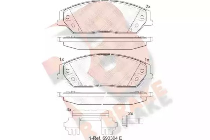 Комплект тормозных колодок R BRAKE RB2077