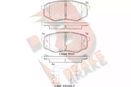 Комплект тормозных колодок R BRAKE RB2094