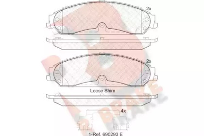 Комплект тормозных колодок R BRAKE RB2097