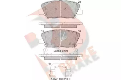 Комплект тормозных колодок R BRAKE RB2102