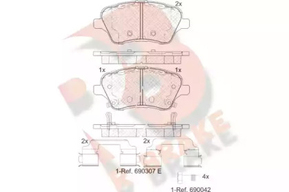 Комплект тормозных колодок, дисковый тормоз R BRAKE RB2108-203