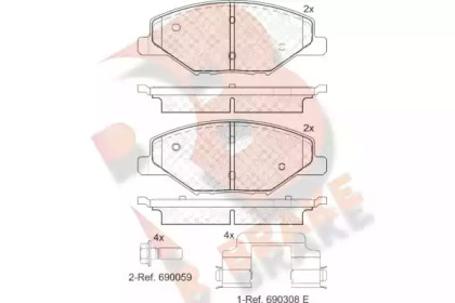 Комплект тормозных колодок R BRAKE RB2110