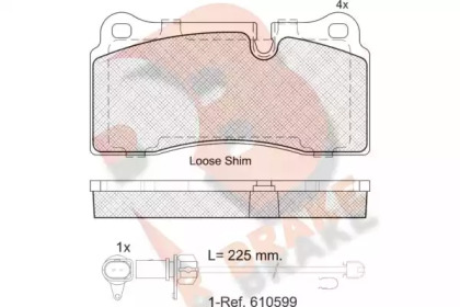 Комплект тормозных колодок R BRAKE RB2121-203