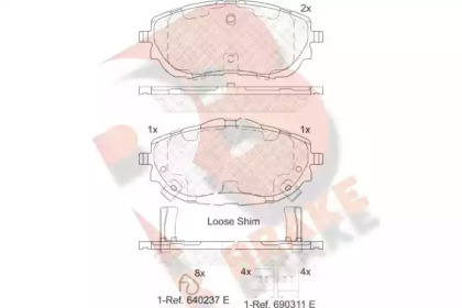 Комплект тормозных колодок R BRAKE RB2129