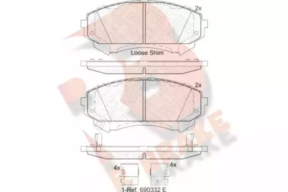 Комплект тормозных колодок R BRAKE RB2140