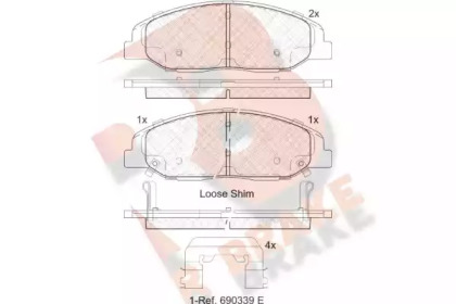 Комплект тормозных колодок R BRAKE RB2141