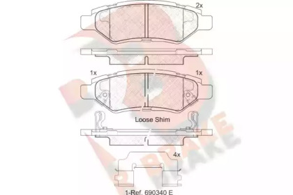 Комплект тормозных колодок R BRAKE RB2142