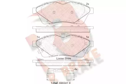 Комплект тормозных колодок R BRAKE RB2144