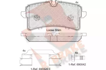 Комплект тормозных колодок R BRAKE RB2159-204