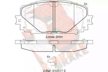 Комплект тормозных колодок R BRAKE RB2168