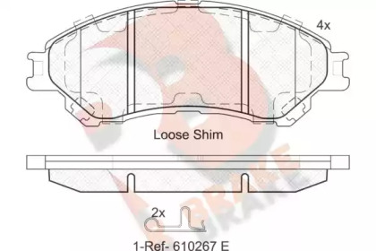 Комплект тормозных колодок, дисковый тормоз R BRAKE RB2175