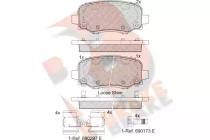 Комплект тормозных колодок R BRAKE RB2176-203