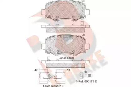 Комплект тормозных колодок R BRAKE RB2176