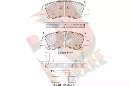 Комплект тормозных колодок R BRAKE RB2178