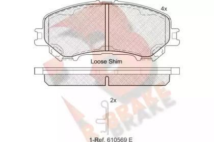 Комплект тормозных колодок R BRAKE RB2181-200