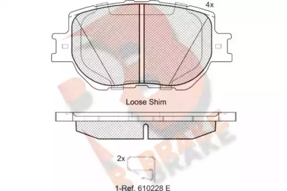 Комплект тормозных колодок R BRAKE RB2200