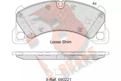 Комплект тормозных колодок R BRAKE RB2206