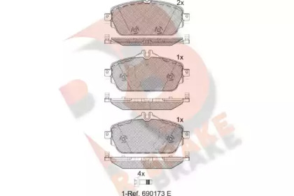 Комплект тормозных колодок R BRAKE RB2212