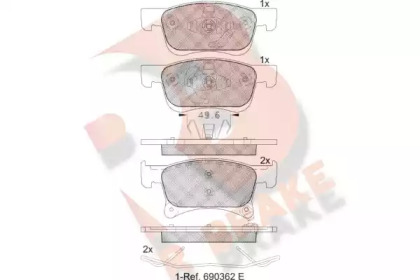 Комплект тормозных колодок R BRAKE RB2221