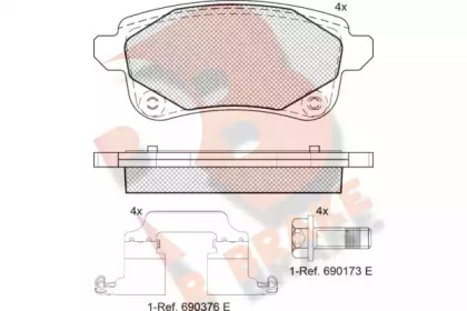 Комплект тормозных колодок R BRAKE RB2222-208