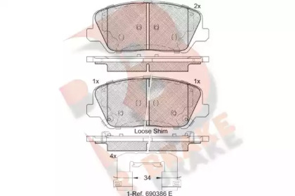 Комплект тормозных колодок R BRAKE RB2239