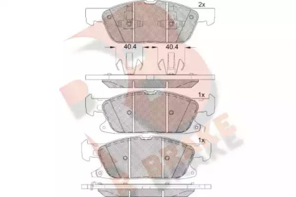 Комплект тормозных колодок R BRAKE RB2250