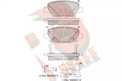 Комплект тормозных колодок R BRAKE RB2269