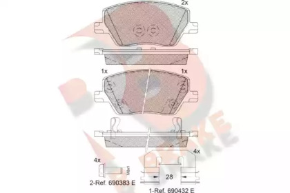 Комплект тормозных колодок R BRAKE RB2275