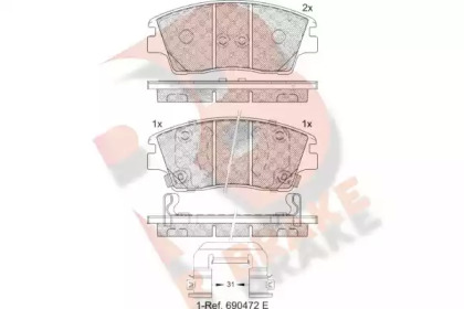 Комплект тормозных колодок R BRAKE RB2277