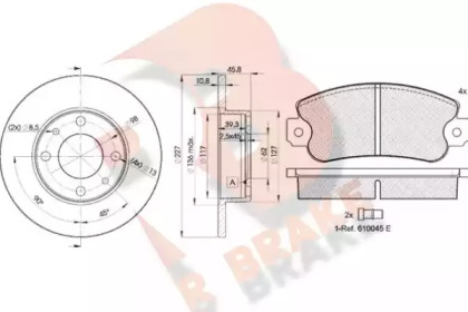 Комплект тормозов, дисковый тормозной механизм R BRAKE 3R04185812