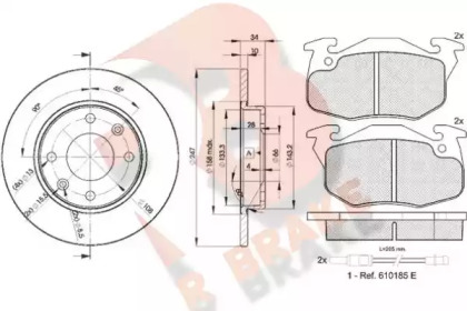 Комплект тормозов, дисковый тормозной механизм R BRAKE 3R06334689