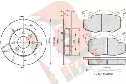 Комплект тормозов, дисковый тормозной механизм R BRAKE 3R06334705