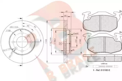 Комплект тормозов, дисковый тормозной механизм R BRAKE 3R06336572