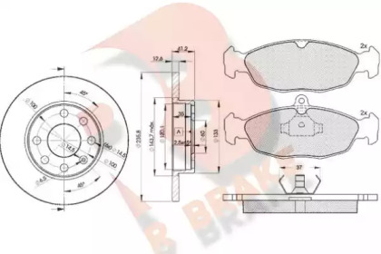 Комплект тормозов, дисковый тормозной механизм R BRAKE 3R08581240