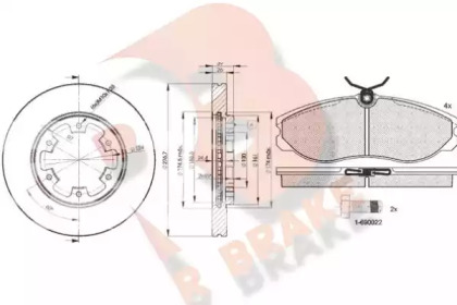 Комплект тормозов, дисковый тормозной механизм R BRAKE 3R09333101