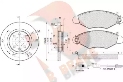 Комплект тормозов, дисковый тормозной механизм R BRAKE 3R12173550