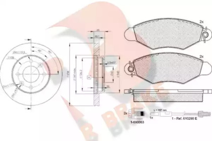 Комплект тормозов, дисковый тормозной механизм R BRAKE 3R12176572