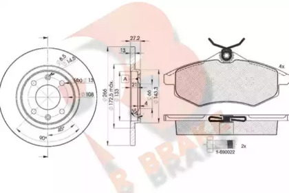 Комплект тормозов, дисковый тормозной механизм R BRAKE 3R14504692