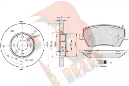 Комплект тормозов, дисковый тормозной механизм R BRAKE 3R15347795