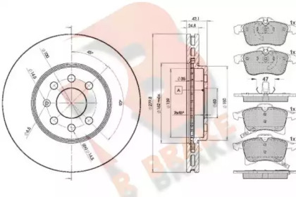 Комплект тормозов, дисковый тормозной механизм R BRAKE 3R15929001