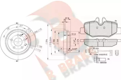 Комплект тормозов, дисковый тормозной механизм R BRAKE 3R16760416