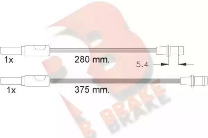 Сигнализатор, износ тормозных колодок R BRAKE 610261RB