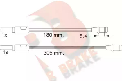 Сигнализатор, износ тормозных колодок R BRAKE 610262RB