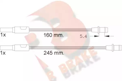 Сигнализатор, износ тормозных колодок R BRAKE 610265RB