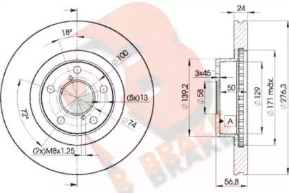 Тормозной диск R BRAKE 78RBD20033