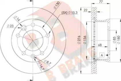 Тормозной диск R BRAKE 78RBD10181