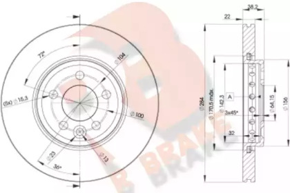 Тормозной диск R BRAKE 78RBD20844