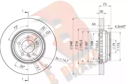 Тормозной диск R BRAKE 78RBD21973