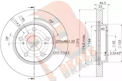 Тормозной диск R BRAKE 78RBD22881